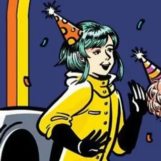 🧪 fiesta, celebración, anime, dibujos animados, festivo, celebratorio telegram sticker
