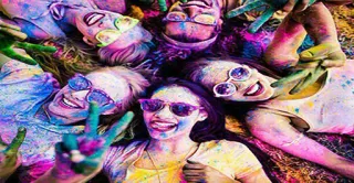 😍 Holi, Festival, Cor, Celebração, Amigos, Juventude, Festa whatsapp sticker