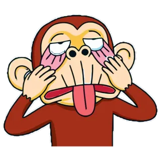 🤡 猴子, 精疲力竭, 疲惫, 搞笑, 卡通 telegram sticker