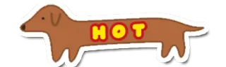 🐶 HOT Hot-dog, Nourriture, Dessin animé, Chien, Drôle whatsapp sticker