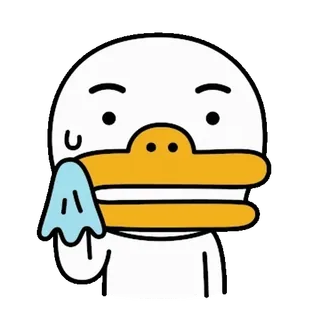 💬 sudando, nervioso, pato, personaje, avergonzado telegram sticker