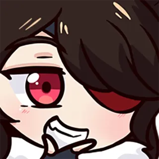 😏 อนิเมะ, การ์ตูน, อิโมจิ, สติกเกอร์, ตาสีแดง, น่ารัก telegram sticker