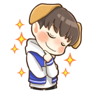😌 Desenho animado, Anime, Fofo, Brilhos, Menino, Kawaii, Moletom com capuz telegram sticker