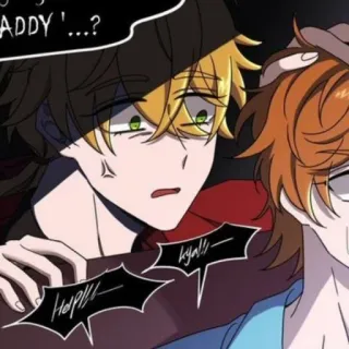 🐕 Help!!, Kya!!, Daddy...? アニメ, マンガ, カートゥーン, コミック, 表情, 苦悩, キャラクター telegram sticker