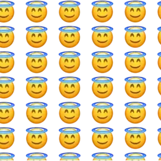 😇 Emoji, Engel, Heiligenschein, Muster, Süß, Fröhlich, Positiv telegram sticker