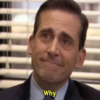 ❓ Michael Scott The Office Why 밈, 더 오피스, 마이클 스캇, 왜, TV 쇼, 코미디 telegram sticker