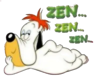 😱 Droopy ZEN... ZEN... ZEN... desenho animado, cachorro, meditação, zen whatsapp sticker