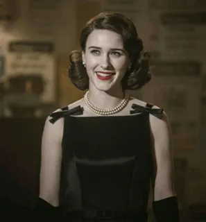 😍 Midge Maisel The Marvelous Mrs. Maisel Midge Maisel, The Marvelous Mrs. Maisel, Rachel Brosnahan, vintage, 1950s, comedy, woman, portrait telegram sticker