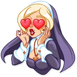 Naughty Nun telegram stickers