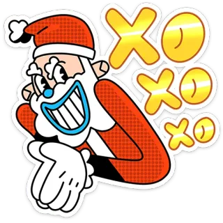 🎅 XO XO XO ซานตาคลอส, คริสต์มาส, การ์ตูน, วันหยุด, xoxo, คำทักทาย telegram sticker