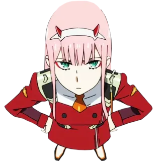 😒 Zero Two Darling in the Franxx Zero Two, Darling in the Franxx, Anime, Charakter, pinke Haare telegram sticker