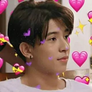 💕 portrait, coeurs, étincelles, homme, amour telegram sticker