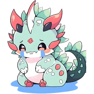😭 kawaii, süß, anime, monster, weinen, traurig, chibi, aufkleber telegram sticker