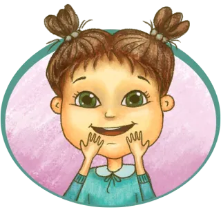 😄 dessin animé, fille, mignon, illustration, autocollant whatsapp sticker