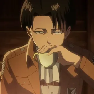 ⚔ Levi Ackerman Attack on Titan anime, attack on titan, levi, levi ackerman, tentara, teh, kopi telegram sticker