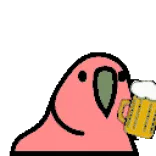 🦜 parrot, bird, drinking, beer, cartoon, animal, cute telegram sticker