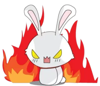 💫 兔子, 火, 可爱, 生气, 卡通 telegram sticker