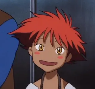 🙂 Edward Wong Hau Pepelu Tivrusky IV Cowboy Bebop anime, dibujos animados, personaje, pelo rojo, chica, Edward, Cowboy Bebop telegram sticker