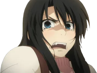😨 Animé, Femme, En colère, Effrayé, Choqué, Expression du visage telegram sticker