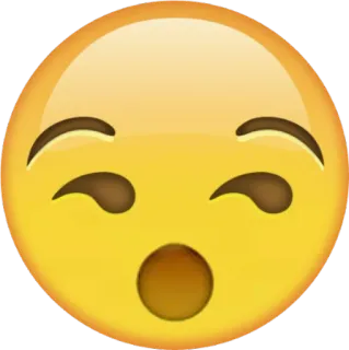 😒 Эмодзи, Удивлён, Шокирован, Лицо, Жёлтый, Выражение telegram sticker