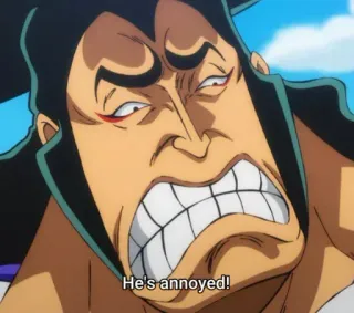 😣 He's annoyed! annoyed, angry, frustrated, cartoon, anime whatsapp sticker