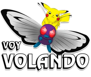 🏃 Pikachu Pokemon VOY VOLANDO pokemon, pikachu, butterfree, fliegend, cartoon, aufkleber whatsapp sticker