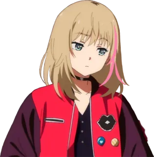 😞 anime, girl, jacket, character, portrait telegram sticker