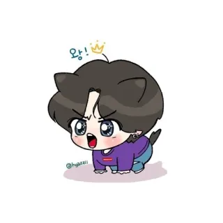 😠 왕! 귀여운, 만화, 고양이, 왕관 telegram sticker