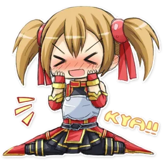 😝 KYA!! Anime, Chibi, Dễ thương, Đỏ mặt telegram sticker