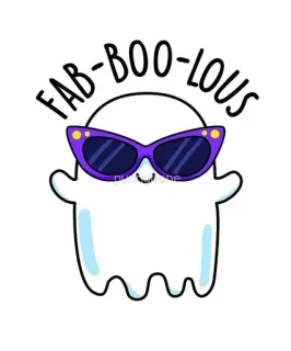 👻 FAB-BOO-LOUS geist, halloween, fabelhaft, niedlich, aufkleber, sonnenbrille, cartoon whatsapp sticker