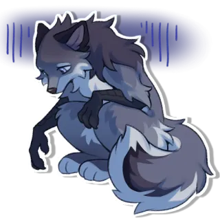 😓 สุนัขจิ้งจอก, เศร้า, การ์ตูน, สัตว์, นั่ง telegram sticker