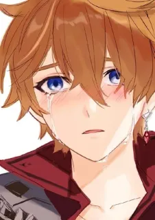 🌟 Childe Genshin Impact Anime, Llorando, Personaje, Genshin Impact, Childe whatsapp sticker
