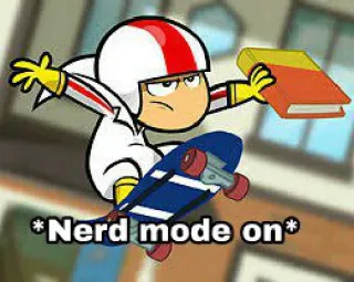🤓 *Nerd mode on* Мультфильм, Скейтборд, Книга, Ботаник, Мода telegram sticker