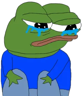 😭 Pepe the Frog żaba, smutny, płaczący, mem telegram sticker