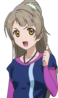 👍 anime, ragazza, cartone animato, personaggio, pollice in su, illustrazione whatsapp sticker