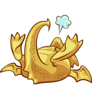 😲 drago, esausto, sdraiato, cartone animato, fantasy, giallo whatsapp sticker