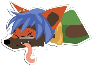 ☠ Dibujo animado, Animal, Muerto, Lengua, Pegatina telegram sticker