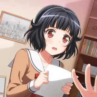 😰 chica anime, preocupada, papel, interior, anime, manga telegram sticker