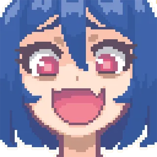 😀 Аниме, Пиксель арт, Мультфильм, Милый, Девушка, Манга telegram sticker