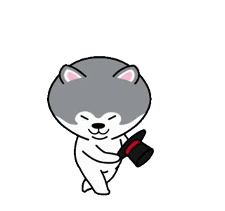 🤠 cartoon, wolf, magic, hat, cute, animal whatsapp sticker