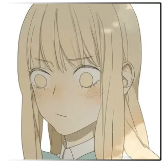 ☺️ Anime, Chica, Pelo rubio, Retrato telegram sticker