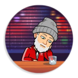 🥴 Bitmoji, 남성, 성인, 음주, 알코올, 슬픈 whatsapp sticker