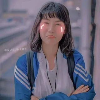 🔪 @SUSUHEBE menina, mulher, blush, retrato, estilo coreano telegram sticker