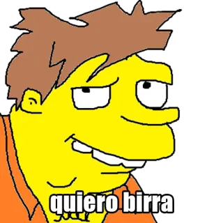 🍺 quiero birra bière, humour, dessin animé, espagnol, mème telegram sticker