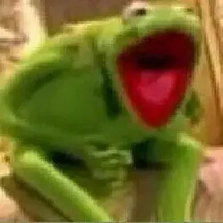 😦 Kermit 科米特, 青蛙, 木偶, 布偶, 表情包, 震惊, 惊讶 telegram sticker