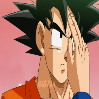 🤔 Goku Dragon Ball Goku, Anime, Dragon Ball, Personnage, Drôle, Facepalm telegram sticker
