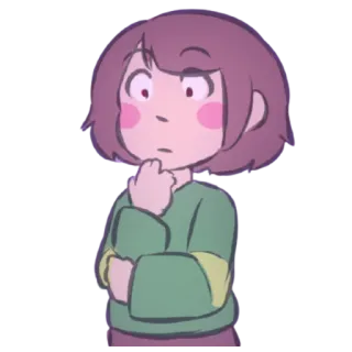 😳 Chara Undertale chara, undertale, video game, character, anime telegram sticker