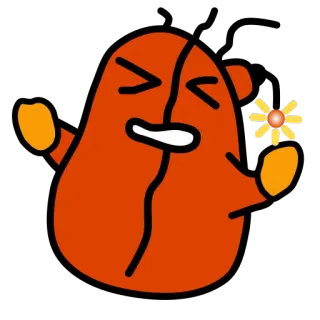 😋 Dessin animé, Fleur, Personnage, Orange, Mignon, Animé whatsapp sticker