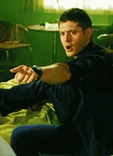 🕺 Dean Winchester Supernatural telewizja, serial, dean, wskazywanie, supernatural whatsapp sticker