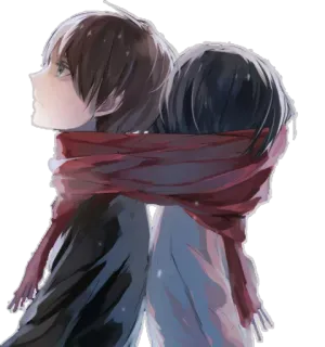 ❤ Mikasa Ackerman Attack on Titan Anime, Manga, Couple, Écharpe, Étreinte, Amitié, Câlin, Romance telegram sticker